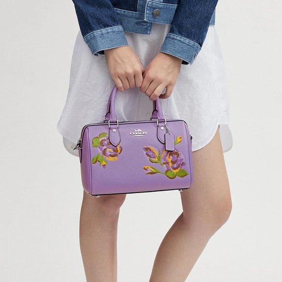 🌸🌿 Coach Rowan Satchel With Rose Print - Picture 3 of 14